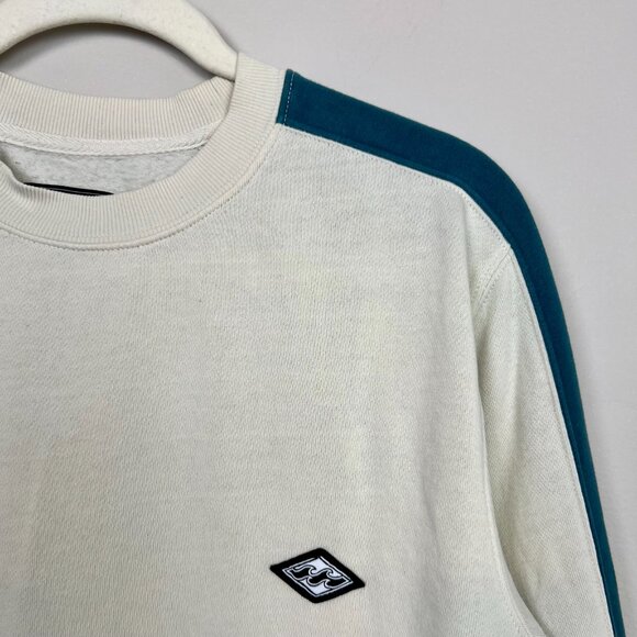 Billabong Wave Washed Crew Sweater Size Medium Men's Cream/Blue Excellent Cond. - Picture 2 of 6